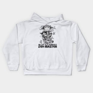 My Cat Is A Purrfect Zen Master Kids Hoodie